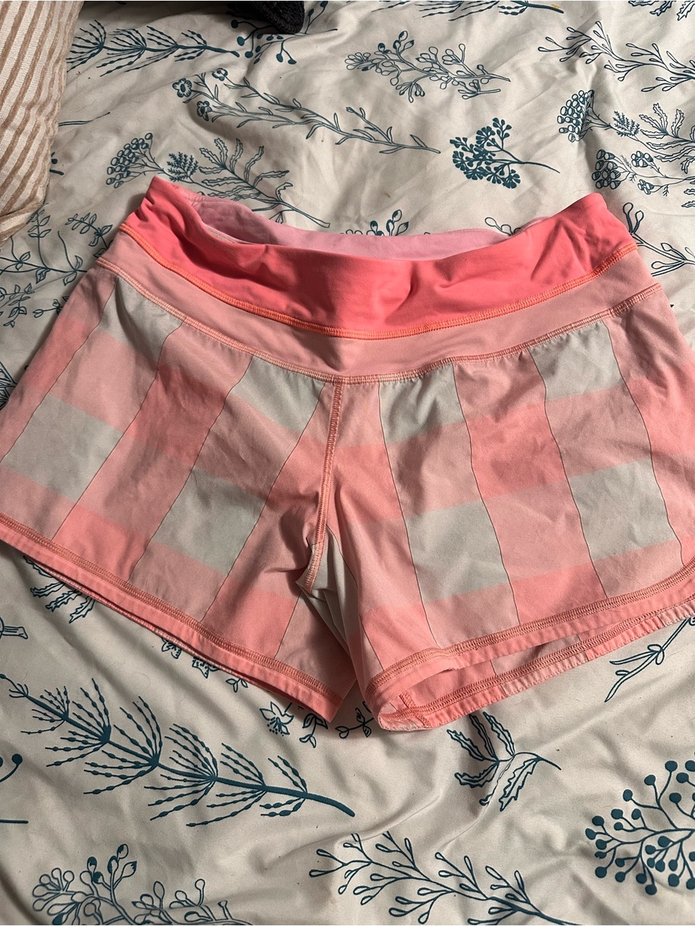 Lululemon Pink Plaid Shorts
